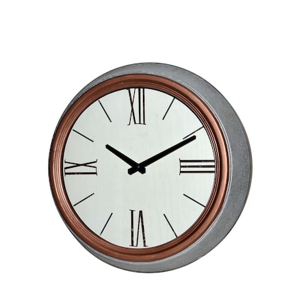 Jeco 14.5 in. Metal Round Wall Clock HD-C010